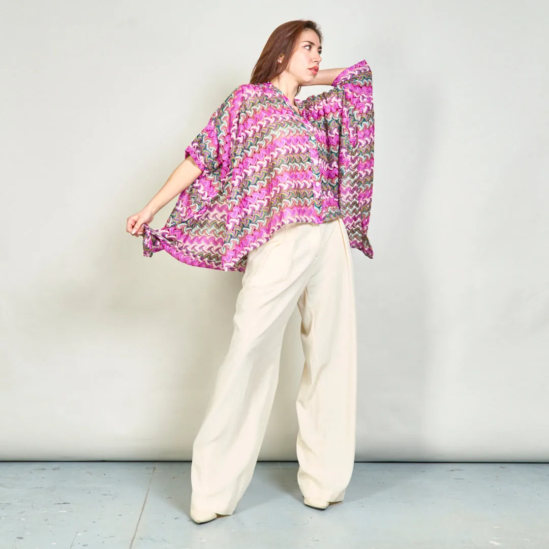 Multicolor abstract print flowy shirt wholesale