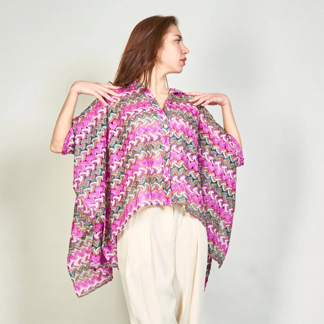 Multicolor abstract print flowy shirt wholesale