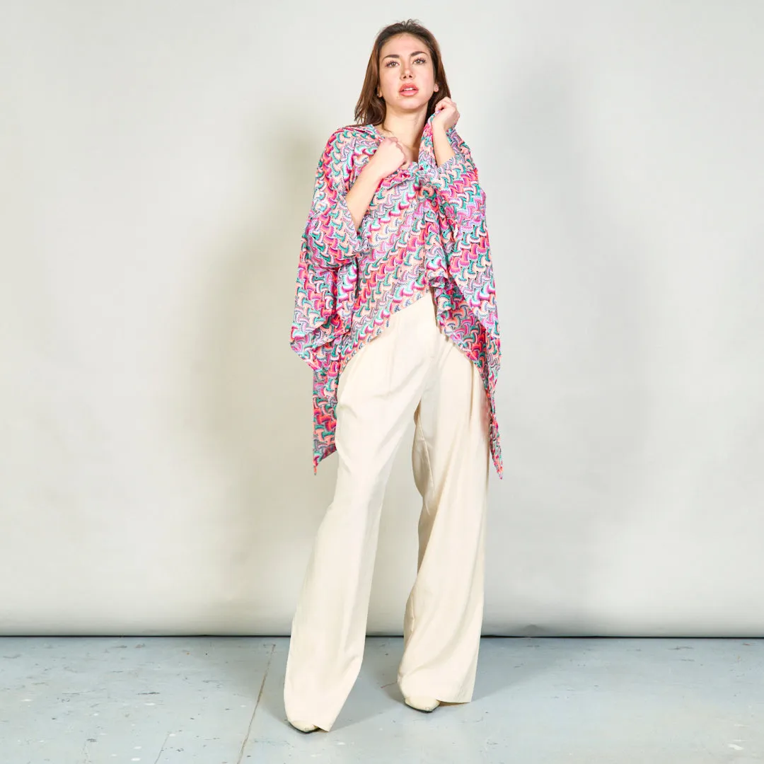 Multicolor abstract print flowy shirt wholesale