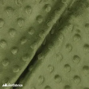 Olive Green Minky Dot Fabric Blanket Fabric