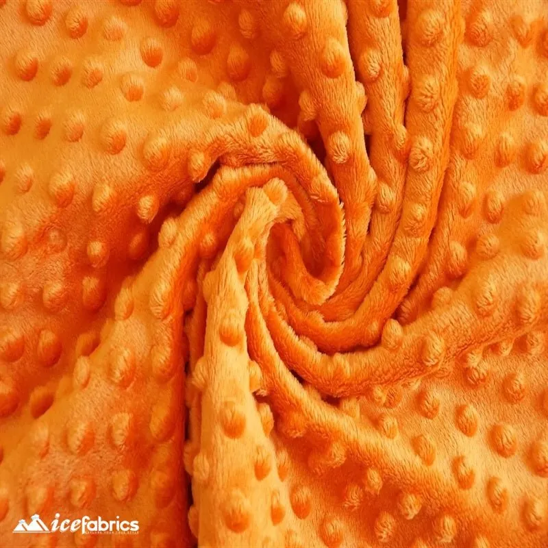 Orange Minky Dot Fabric Blanket Fabric