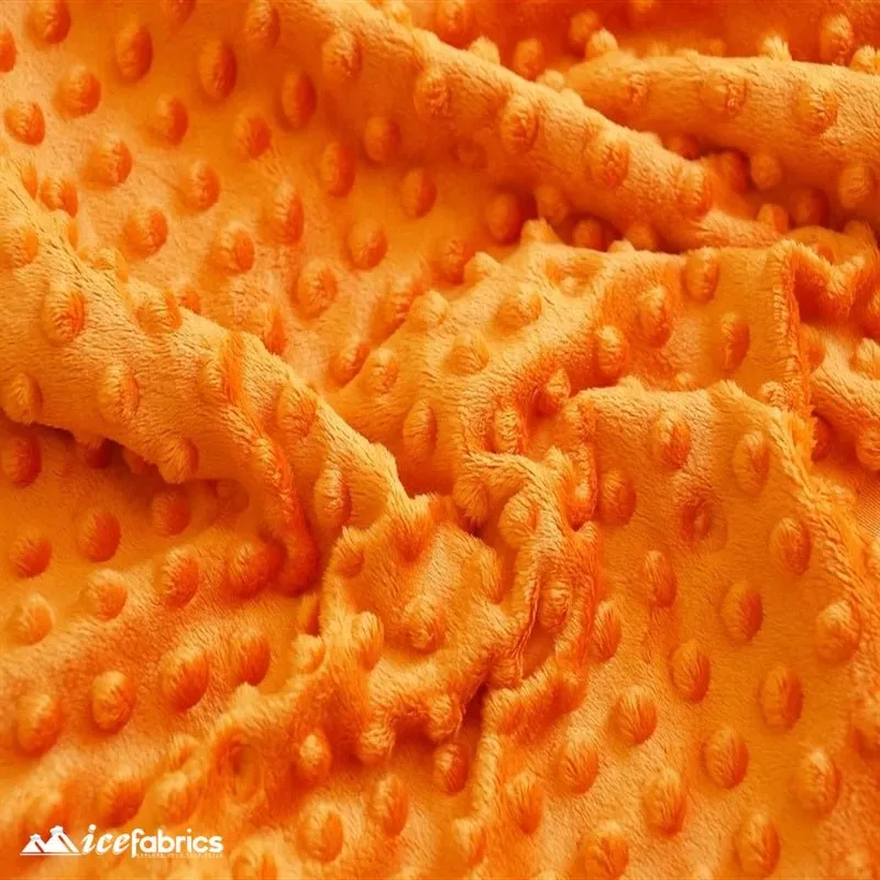 Orange Minky Dot Fabric Blanket Fabric