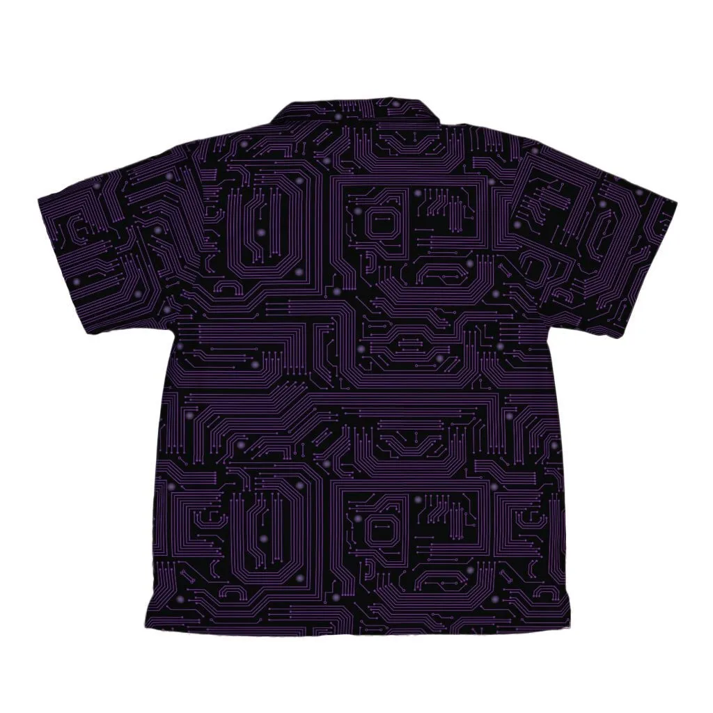 Purple Computer Circuit Board Youth Hawaiian Shirt
