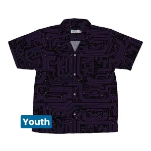 Purple Computer Circuit Board Youth Hawaiian Shirt