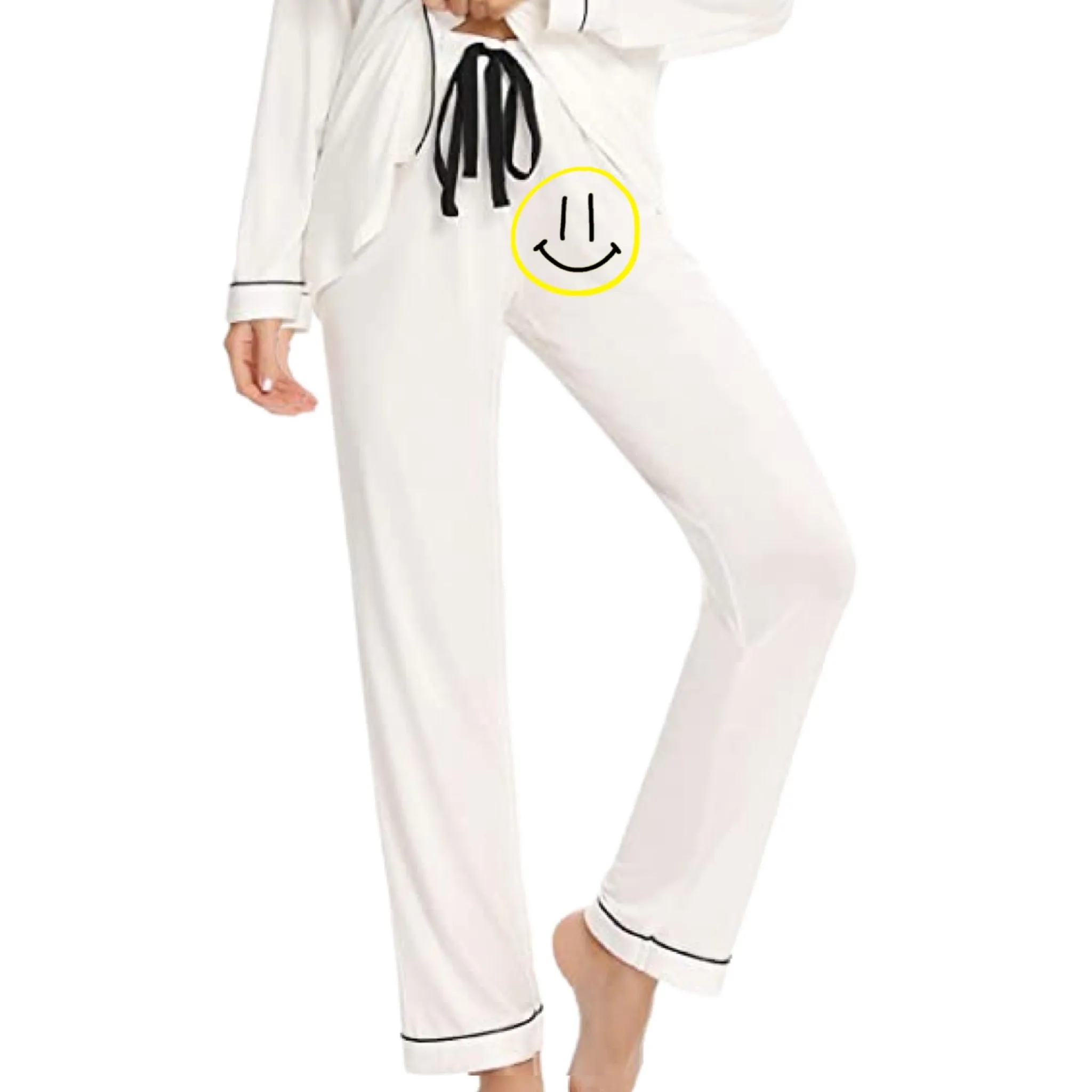 Smiley Face Pajama Set Bamboo L/S