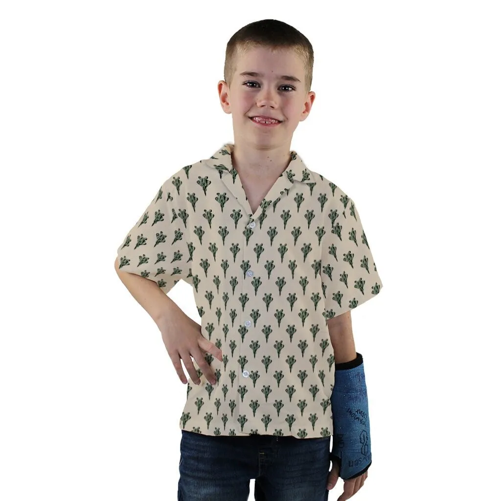 Stealth Fighters Tan Aviation Light Blue Youth Hawaiian Shirt