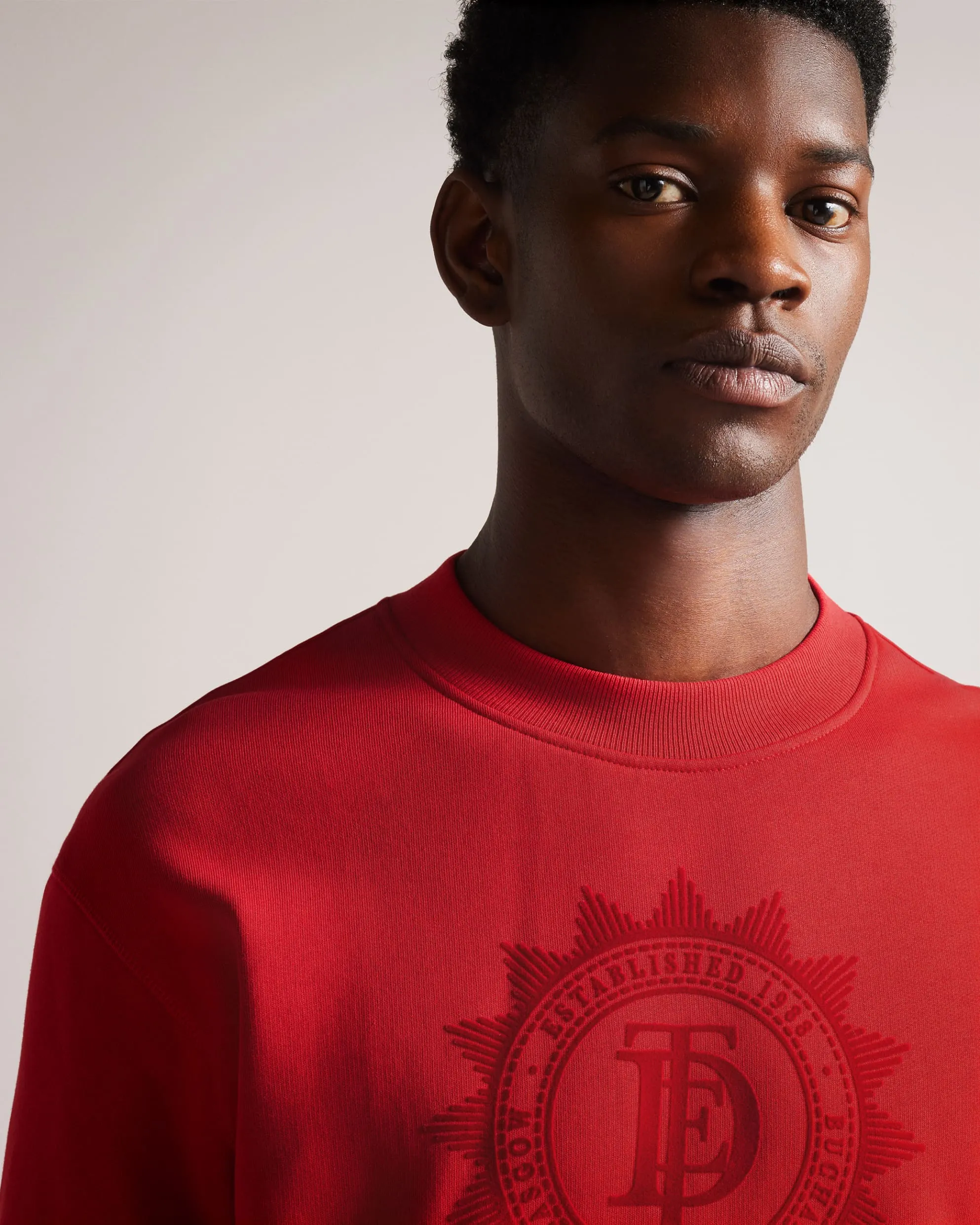 Ted Baker Aye Long Sleeve Relaxed Graphic Sweatshirt | Red