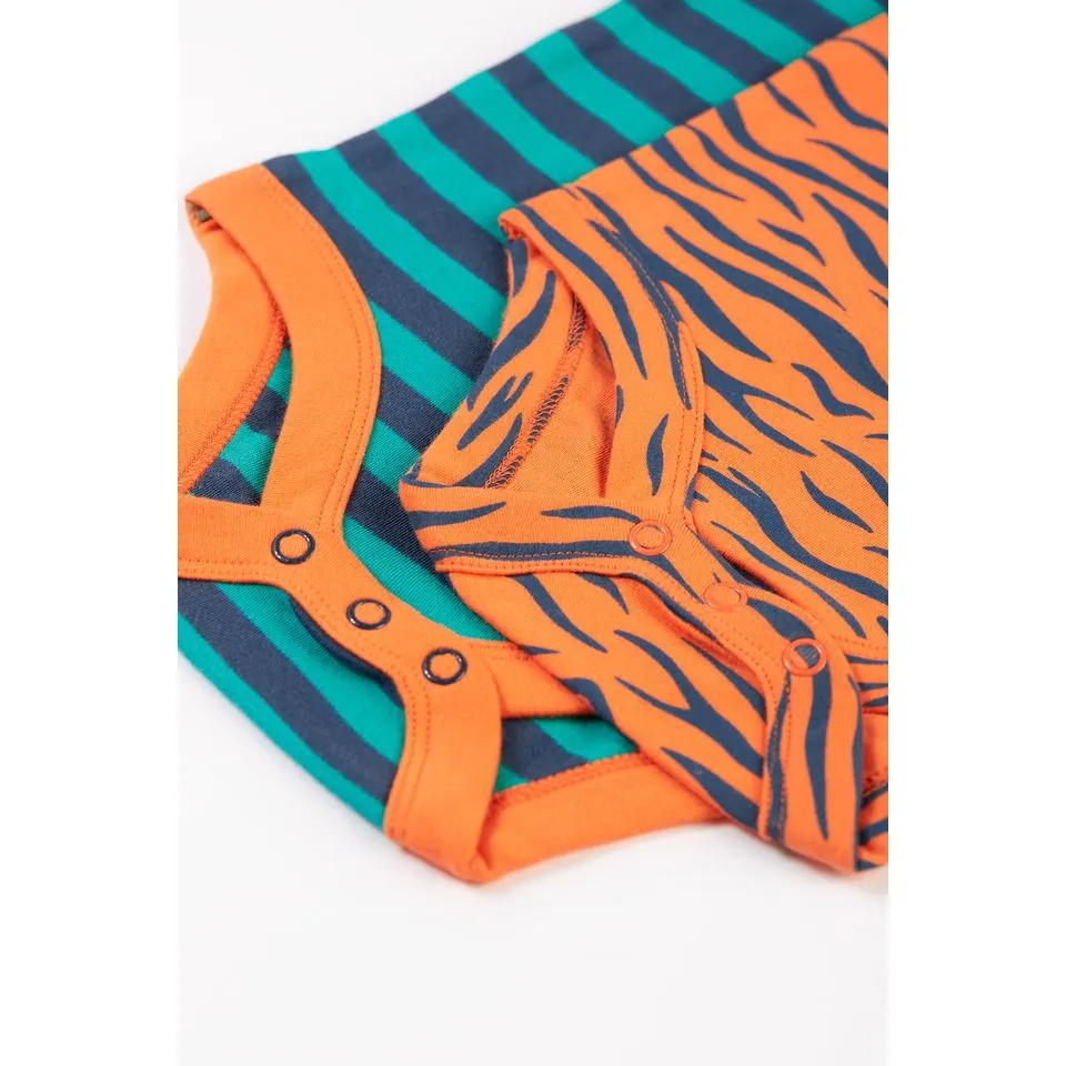 Tiger / Iguana Stripe Super Special Long Sleeve Onesie - 2 Pack