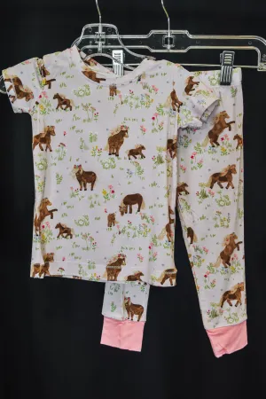 Watercolor Pink Pony Lounge Set