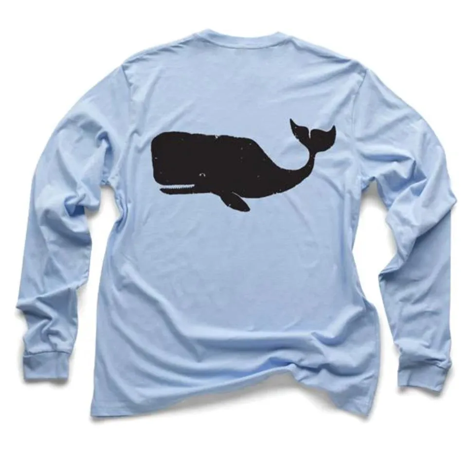 Whale Long Sleeve Light Shirt (w/ Free Necklace)
