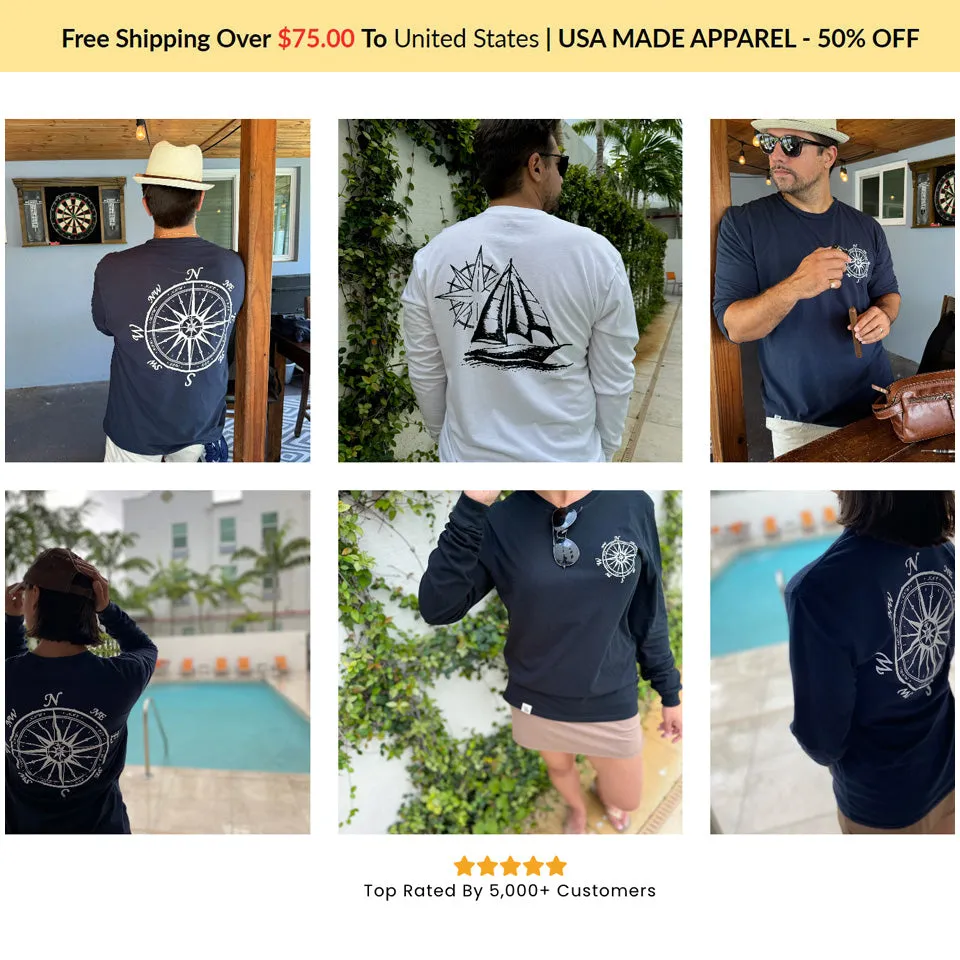 Whale Long Sleeve Light Shirt (w/ Free Necklace)
