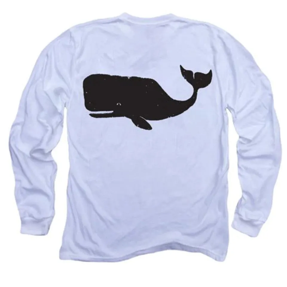 Whale Long Sleeve Light Shirt (w/ Free Necklace)