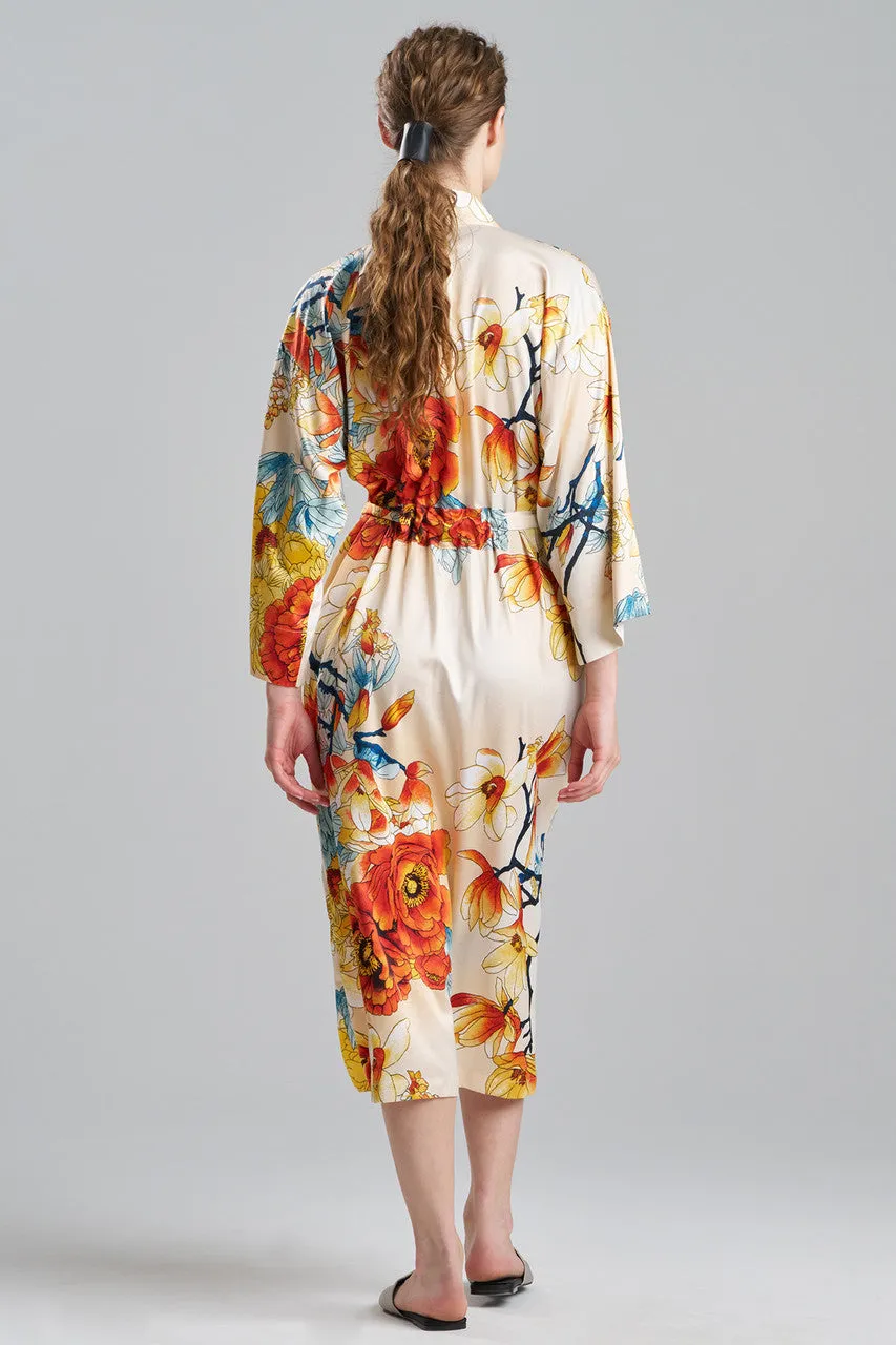 Winter Peony Satin Robe