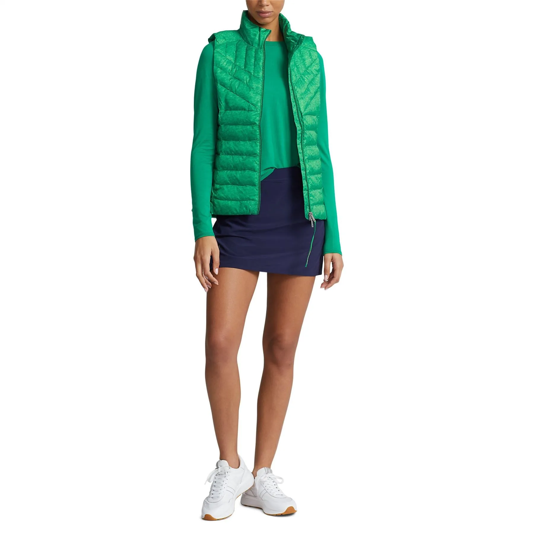 Womens Quilted Performance Full-Zip Vest Raft Green Heather - SS23