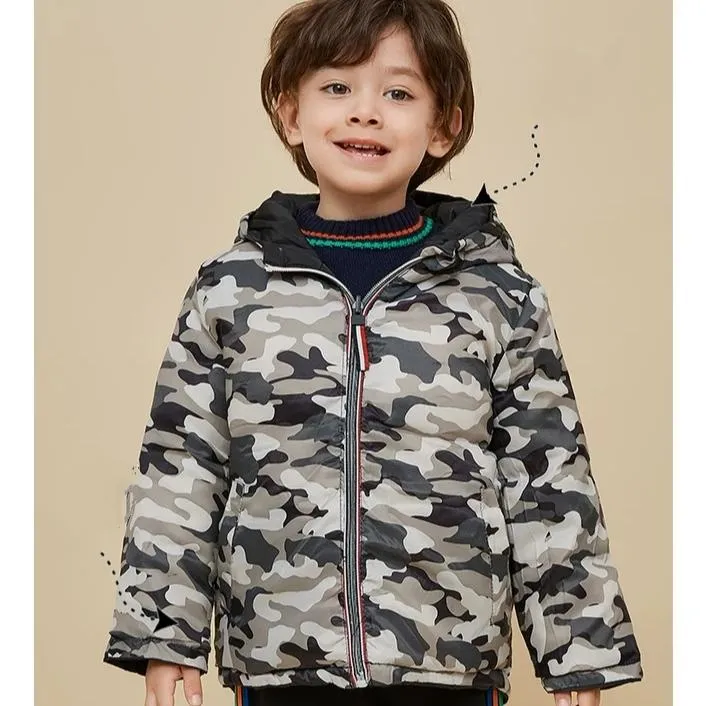Y Double Sided Camo & Black Puffer Jacket 11791