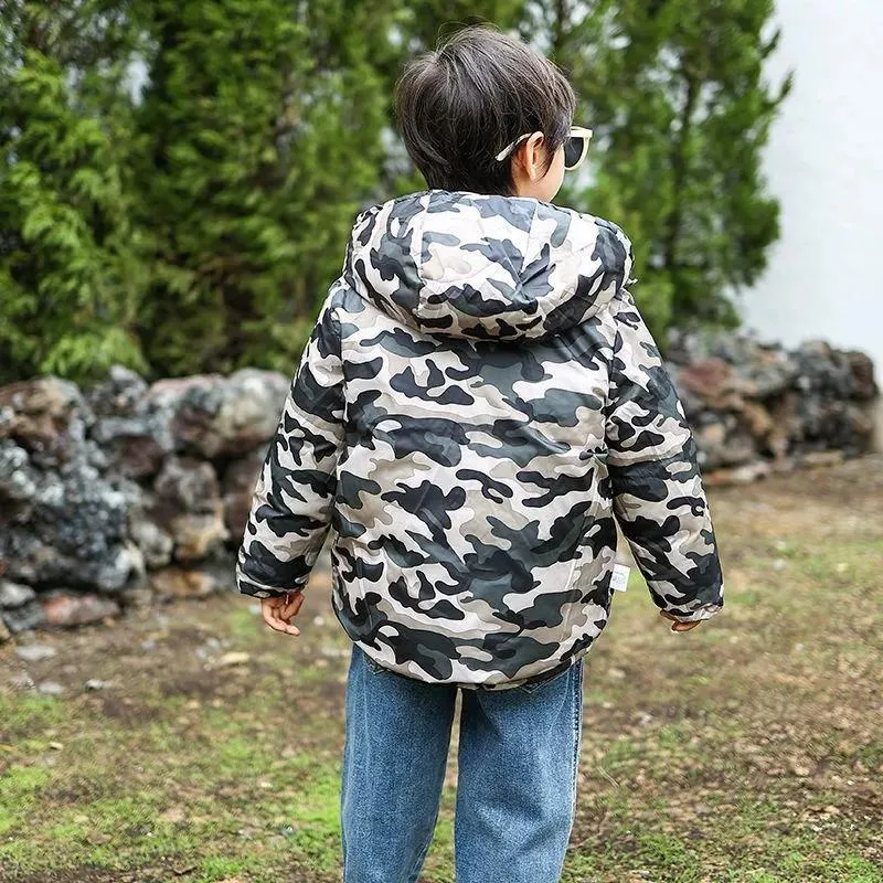 Y Double Sided Camo & Black Puffer Jacket 11791