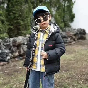 Y Double Sided Camo & Black Puffer Jacket 11791